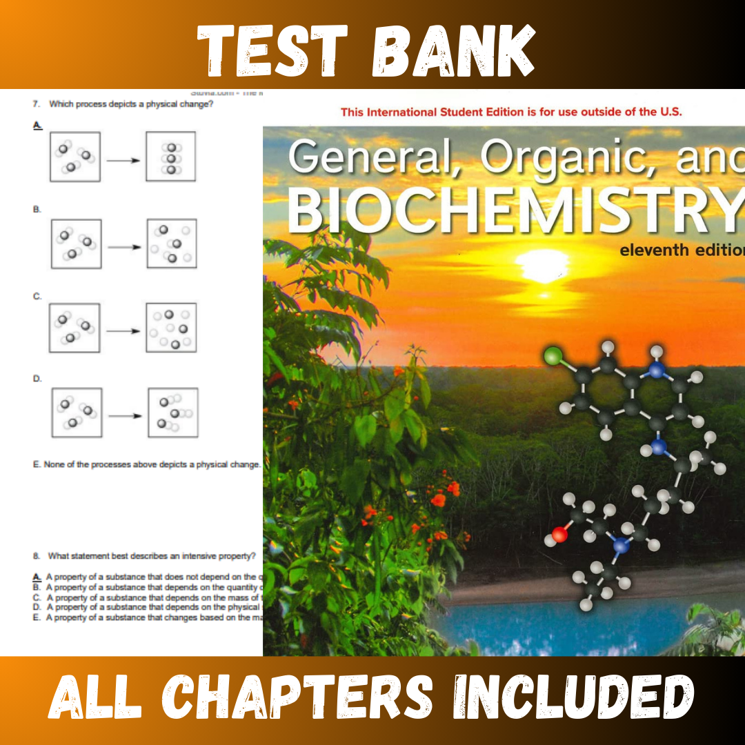 Test Bank for General, Organic, and Biochemistry 11th Edition (Katherine)  | All Chapters