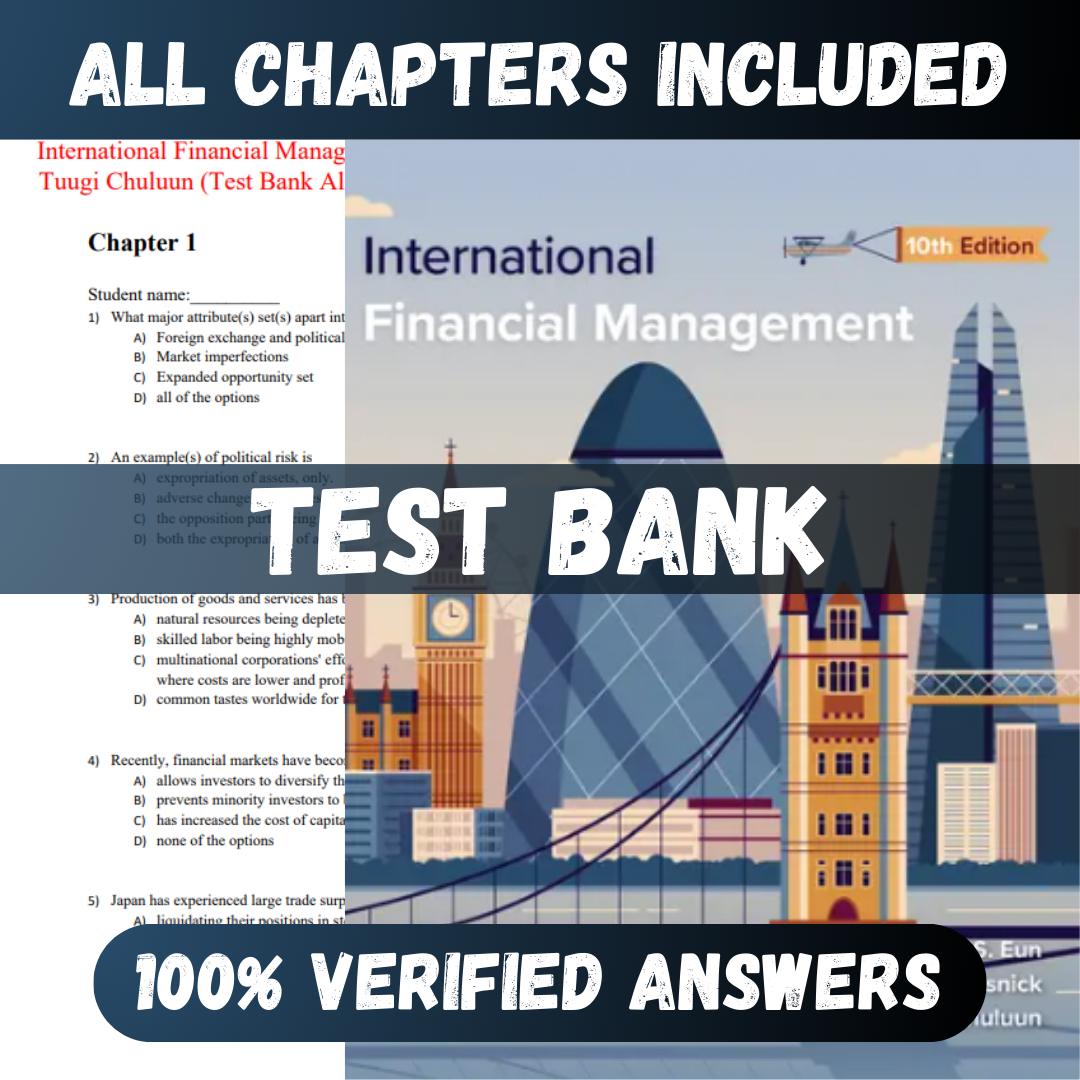 Test Bank International Financial Management 10th Edition (Cheol , 2023)