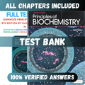 Test Bank Principles of Biochemistry (Lehninger Principles of Biochemistry) 8th Edition (DAVID , 2021)