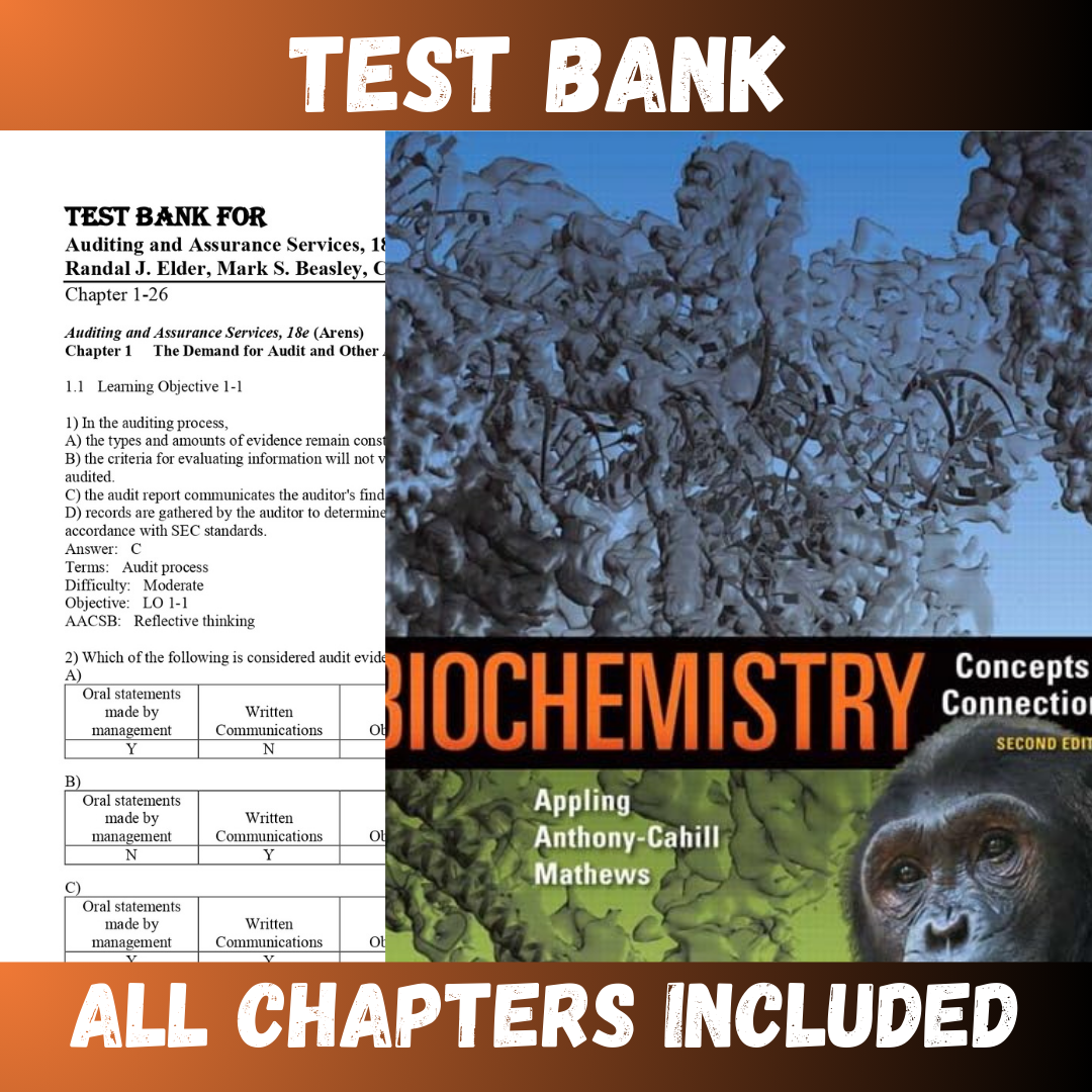 Test Bank - Biochemistry Concepts and Connections 2nd Edition by Appling