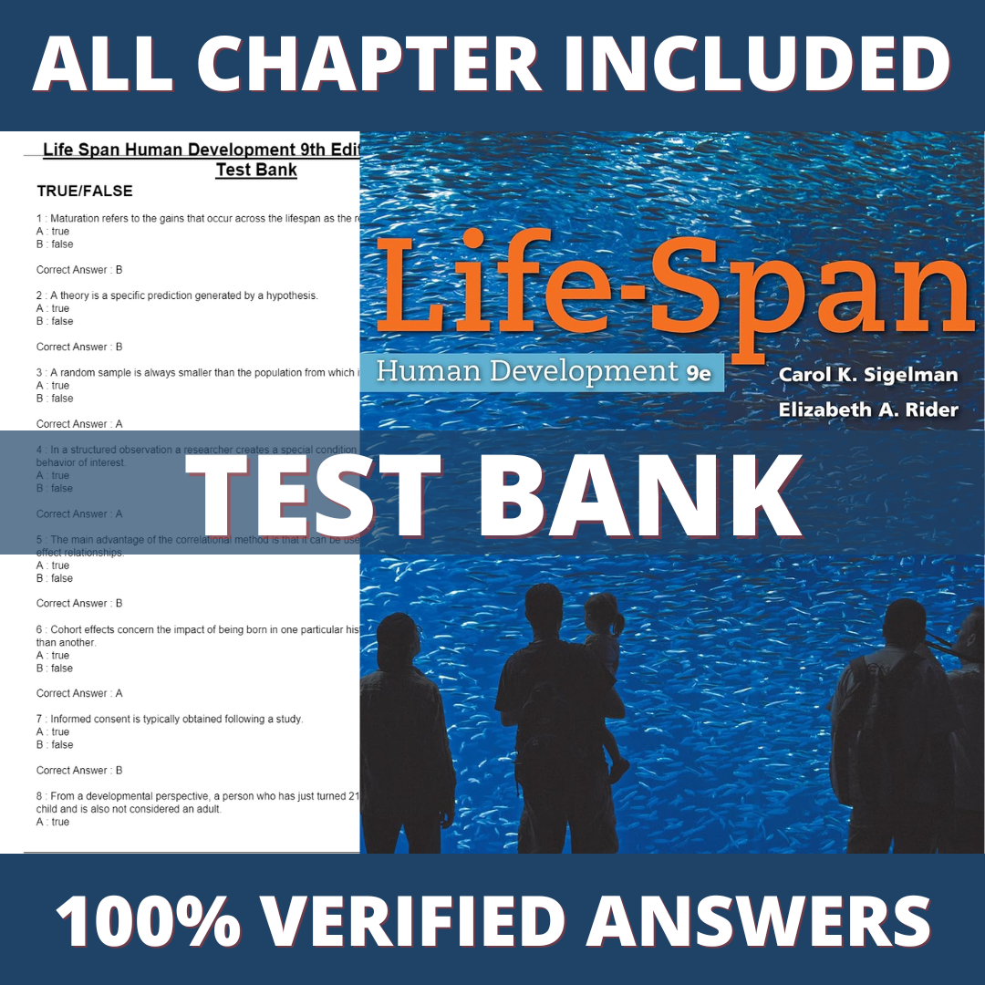 Test Bank for Life-Span Human Development 9th Edition by Sigelman