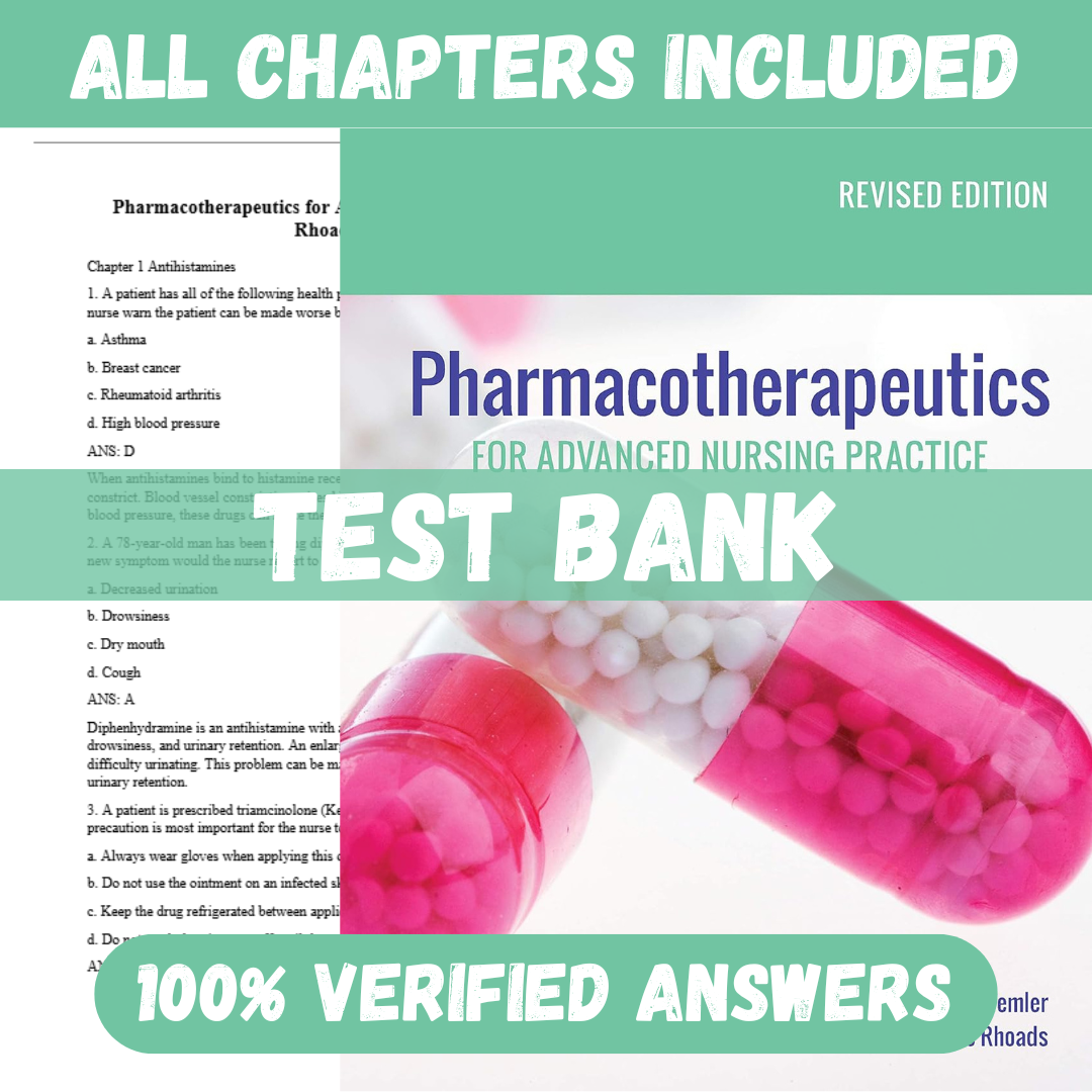 Test Bank for Pharmacotherapeutics for Advanced Nursing Practice, 1st Edition by Lee Demler