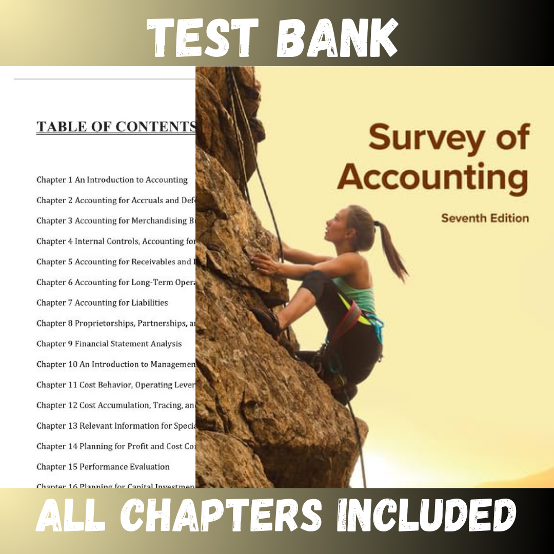 Test Bank - Survey of Accounting 7th Edition by Edmonds